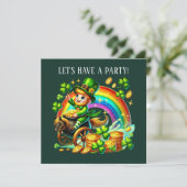 Frohe St. Patrick's Day-Party Einladung (Stehend Vorderseite)