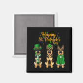 Frohe St. Patrick's Day Schäferhund Grafik Magnet (Vorderseite/Rückseite)