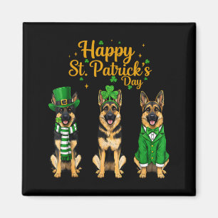 Frohe St. Patrick's Day Schäferhund Grafik Magnet