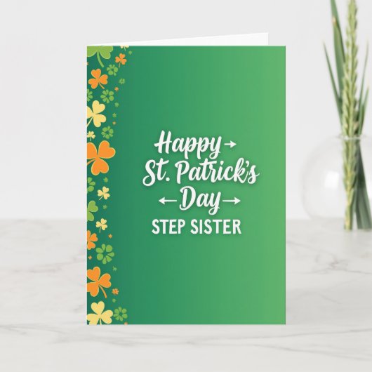 Frohe St. Patrick's Day Stiefschwester Karte (Vorderseite)