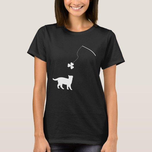 Frohe St. Patricks Tag Shamrock Katze Tee Shamroc (Vorderseite)