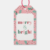 Frohe & strahlende rosa Candy Cane Geschenkanhänger (Vorderseite)