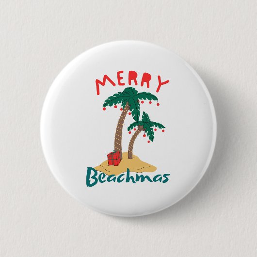 Frohe Strand-Weihnachten im Juli Button (Vorderseite)
