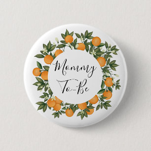 Frohe Summer Citrus Botanical Orange Mandarine Button