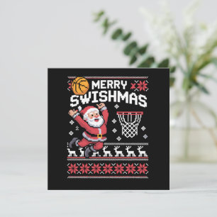 Frohe Swishmas Basketball hässliches Weihnachten X Einladung