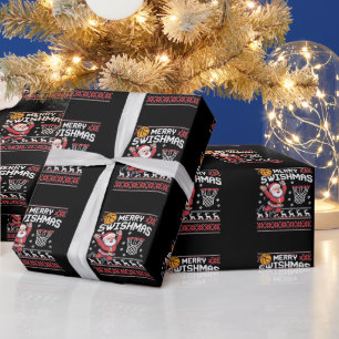 Frohe Swishmas Basketball hässliches Weihnachten X Geschenkpapier