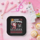 Frohe Swishmas Basketball Hässliches Weihnachten X Pappteller (Party)