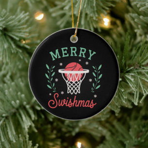 Frohe Swishmas Basketball Weihnachten Sport Xmas  Keramik Ornament