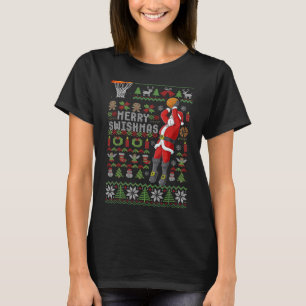 Frohe Swishmas hässlicher Weihnachtspullover Sketl T-Shirt