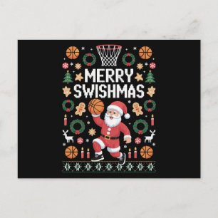 Frohe Swishmas Weihnachten Santa Basketball Xmas