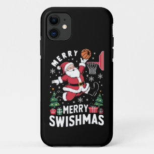 Frohe Swishmas Weihnachten Santa spielt Basketball Case-Mate iPhone Hülle