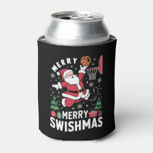 Frohe Swishmas Weihnachten Santa spielt Basketball Dosenkühler