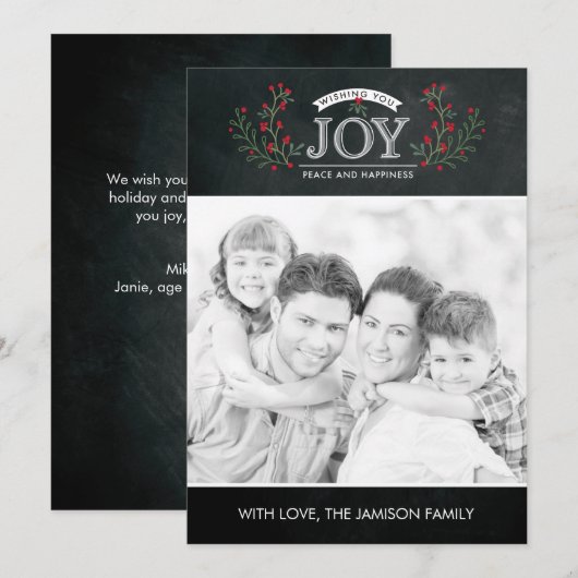 Frohe Tafel-Weihnachtskarte Feiertagskarte (Vorne/Hinten)