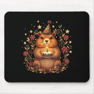 Frohe Tag des Murmeltieres Geburtstagskuchen Groun Mousepad