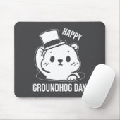 Frohe Tag des Murmeltieres Linienkunst Mousepad (Mit Mouse)