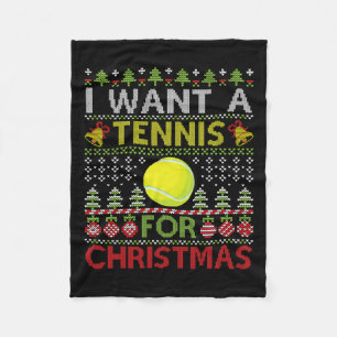 Frohe Tage Wollte ich ein Tennis für Weihnachten h Fleecedecke