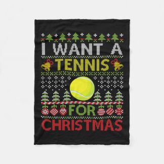 Frohe Tage Wollte ich ein Tennis für Weihnachten h Fleecedecke