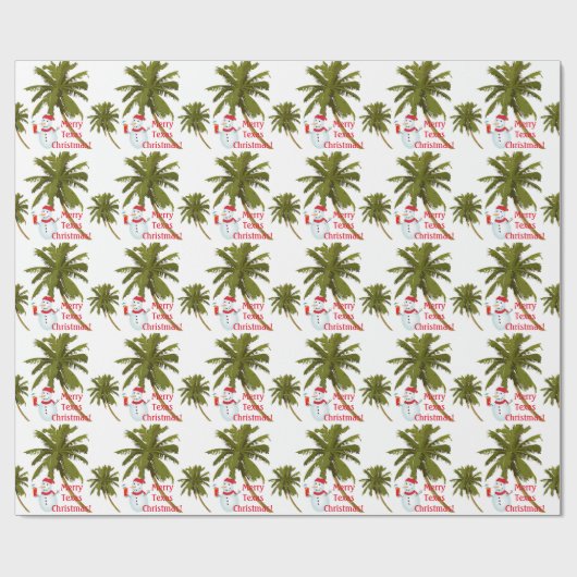 Frohe Texas-Weihnachten, Schneemann, Geschenkpapier (Flach)