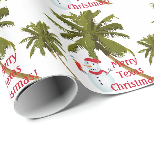 Frohe Texas-Weihnachten, Schneemann, Geschenkpapier (Rolleneckpunkt)