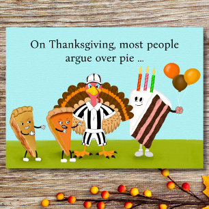 Frohe Thanksgiving-Geburtstagstorten, Truthahn, Ku Karte