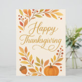Frohe Thanksgiving-Grußkarte Feiertagskarte (Stehend Vorderseite)