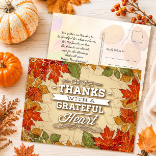 Frohe Thanksgiving Herbst Herbst Grüße Postkarte
