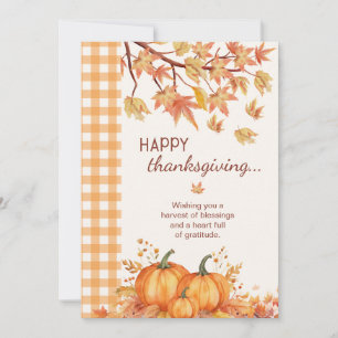 Frohe Thanksgiving-Kürbis-Grußkarte Dankeskarte