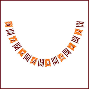 Frohe Thanksgiving-Orange-Bordeaux-Muster-Girlande Wimpelkette