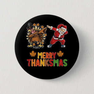 Frohe Thanksmas Danksagung Herbst Weihnachtszeit Button