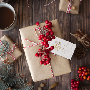 Frohe to..Holiday Geschenk Tag Weiße goldene Schne Geschenkanhänger