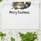 Frohe Trashmas Funny Raccoon Weihnachtsfeiertag Geschirrtuch (Gefaltet)