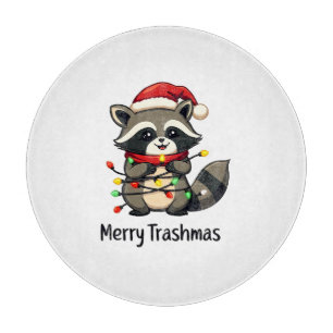 Frohe Trashmas Funny Raccoon Weihnachtsfeiertag Schneidebrett