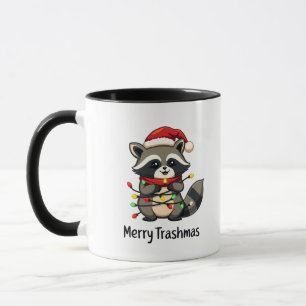 Frohe Trashmas Funny Raccoon Weihnachtsfeiertag Tasse