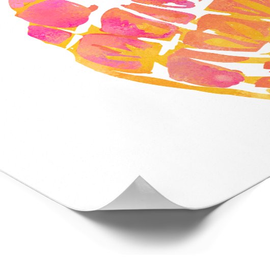 Frohe Tropische Ananas-Poster - 11"x 14" Poster (Ecke)