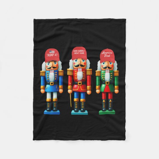 Frohe Trumpmas lustige Nutcracker machen Erinnerun Fleecedecke (Vorderseite)