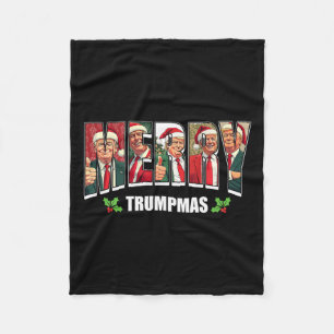 Frohe Trumpmas Santa Trump Weihnachten Pajamas Fun Fleecedecke