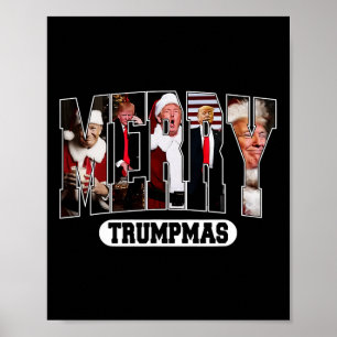 Frohe Trumpmas Santa Trump Weihnachten Pajamas Fun Poster