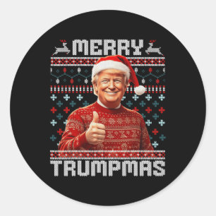 Frohe Trumpmas Santa Trump Weihnachten Pajamas Ugl Runder Aufkleber