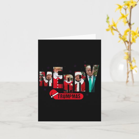 Frohe Trumpmas Santa Trump Weihnachts Pajamas Spaß Karte (Gelbe Blume)