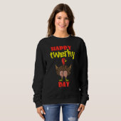 Frohe Twerkey Truthahn Tag Niedlicher Kleiner Pilg Sweatshirt (Vorne ganz)