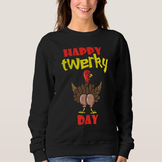 Frohe Twerkey Truthahn Tag Niedlicher Kleiner Pilg Sweatshirt (Vorderseite)
