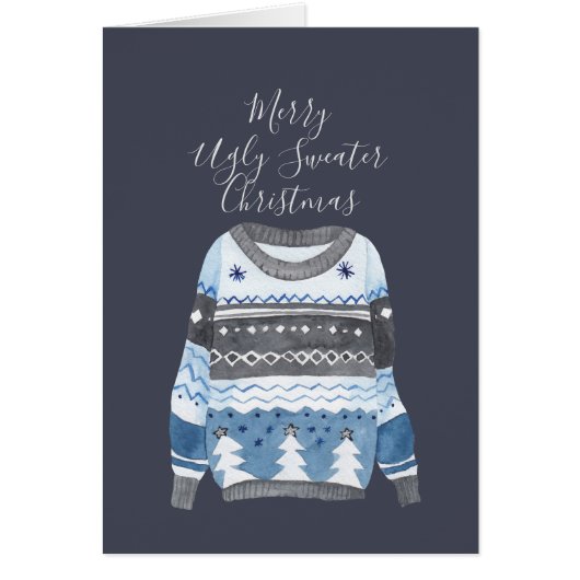 Frohe Ugly Sweater Christmas - Gray Blue Sweater (Vorne)