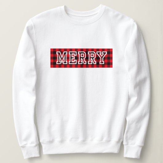Frohe Ugly Weihnachts-Sweater, rot schwarz Sweatshirt (Design vorne)