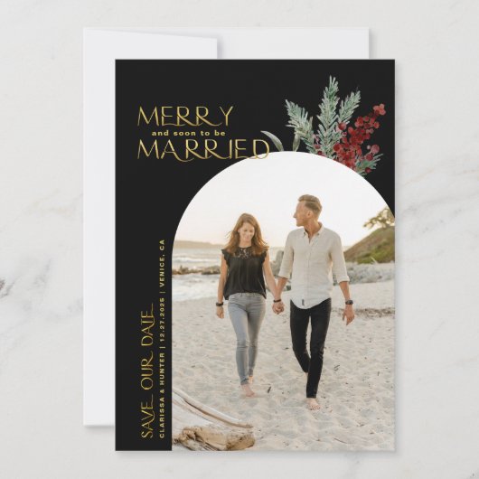 Frohe und bald Verheiratete Weihnachten Save The Date (Vorderseite)