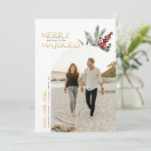 Frohe und bald Verheiratete Weihnachten Save The Date (Stehend Vorderseite)