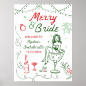 Frohe und Bride Christmas Bachelorette Poster (Vorne)