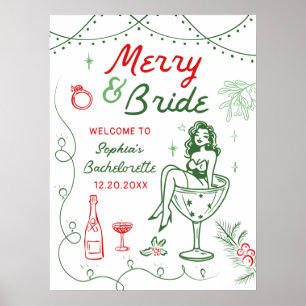 Frohe und Bride Christmas Bachelorette Poster