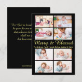 Frohe und gesegnete 8 Fotos - 3x5 Weihnachtskarte Einladung (Vorne/Hinten)