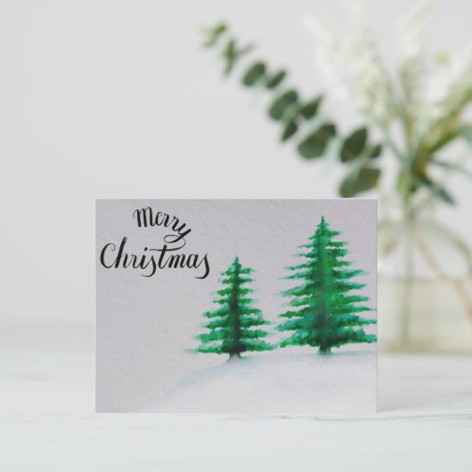 Frohe und gesegnete Weihnachten Aquarell Weihnacht (Stehend Vorderseite)