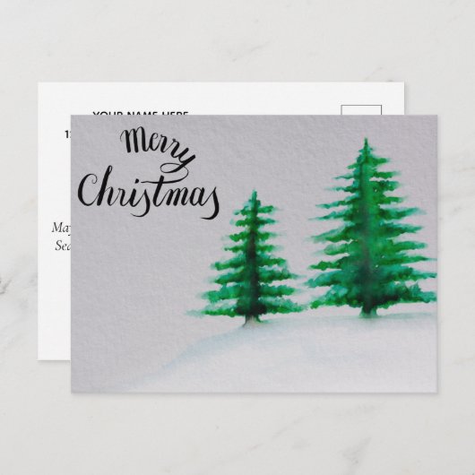 Frohe und gesegnete Weihnachten Aquarell Weihnacht (Vorne/Hinten)